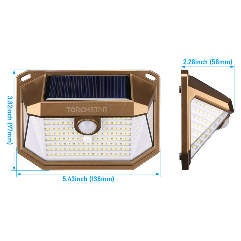 Polyvalent LED Solar Power Security Wall Lights Outdoor with Motion Sensor Auto-On/Off, Oil Rubbed Bronze