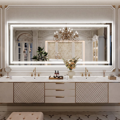 Chrisna UL Certified LED Bathroom Vanity Mirror, Front & Backlit, Anti-Fog Tempered Glass with 3-Year Warranty