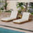 Lounge Chaise Set With Acacia Wood And Cream Cushion, Triple Folds For Ultimate Comfort And Style-720253166-720253155