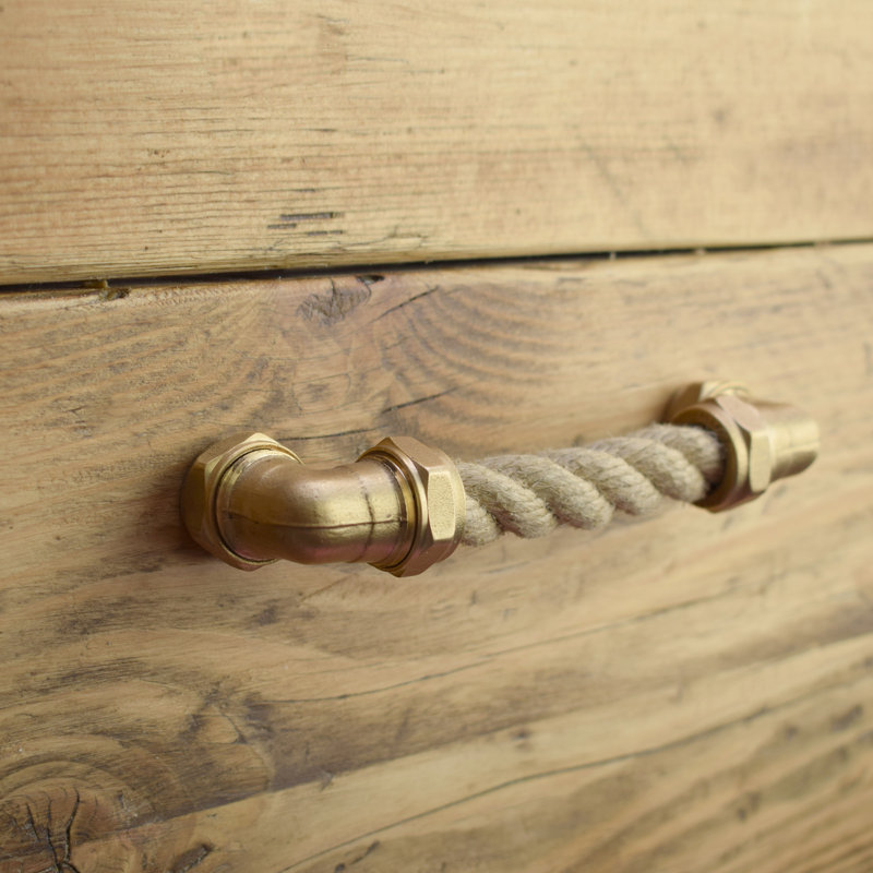 Brass And Rope Pull - Natural, 160mm