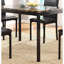 Ensemble de salle à manger en métal noir 5 pièces avec table de faux marbre et 4 chaises d'appoint