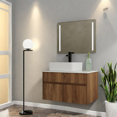 Meuble-lavabo moderne avec rangement 32 po