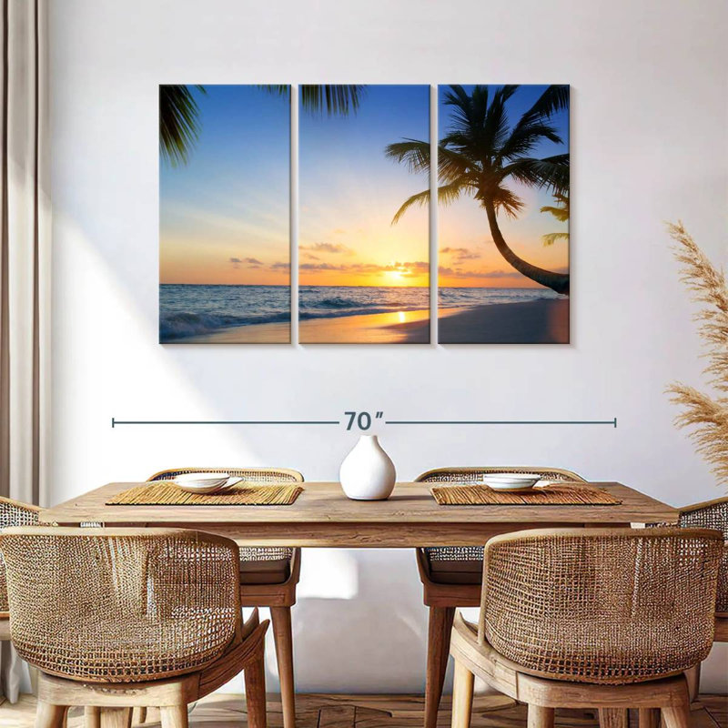 Vue sur la plage tropicale Gillard, H 36 po x l 57 po