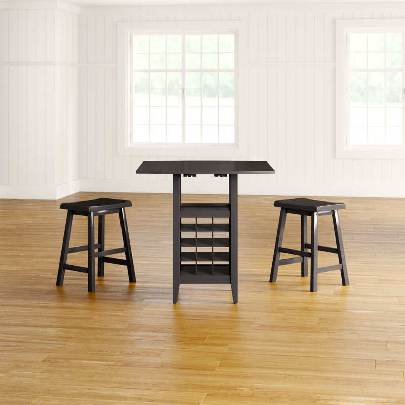 2 - Person Solid Wood Top Four Leg Dining Set, Espresso