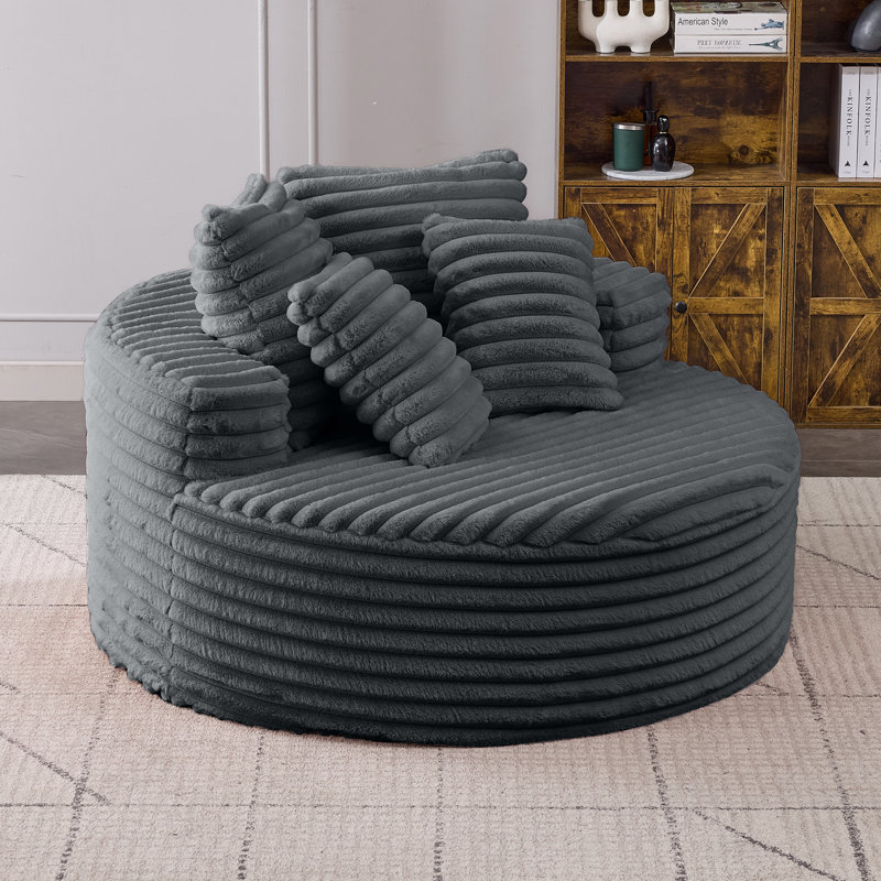 Upholstered Chaise Lounge, Grey