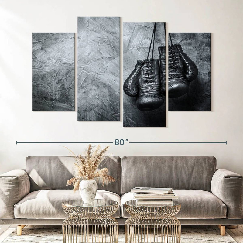 " Boxing Gloves " 4 - Pieces, 42" H x 68" W x 1.25" D
