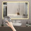 Miroir de meuble-lavabo à cadre 48 po x 32 po à DEL, cadre en aluminium avec lumières biseautées à angle biseauté à 45 °, 3 couleurs, antibuée, convenant à une décoration moderne