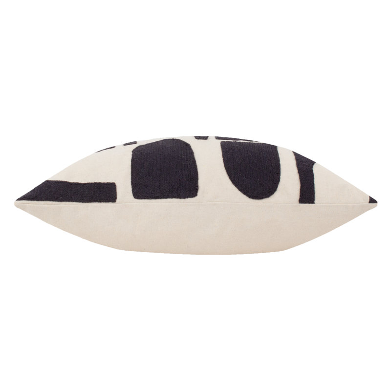 Hallam Geometric Rectangular Throw Cushion, Black/White Geometric