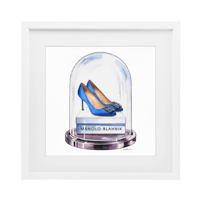 «Blue Heels in Bell Jar», reproduction sous verre encadrée, design par Amanda Greenwood