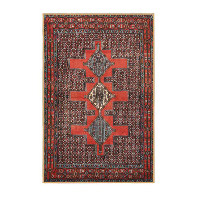 Tapis traditionnel orange / bleu