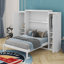 Lit escamotable avec garde-robe et tablette de rangement-301252538