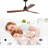 52 Inch Modern Black Ceiling Fan With Light 3 Solid Wood Blades Remote Control Reversible DC Motor With Dimmable LED