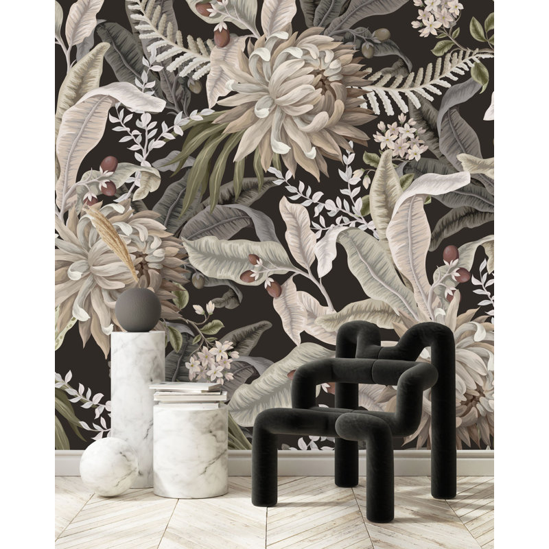 Peel & Stick Floral Wall Mural, 100" W x 100" L