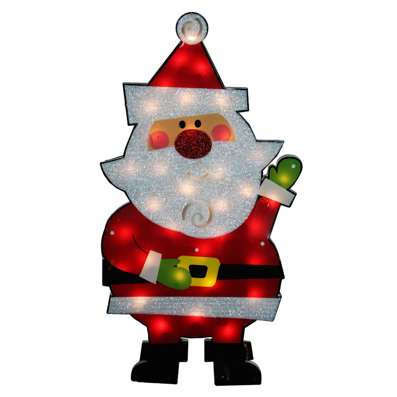 Décoration de Noël de père Noël 30 po rouge et blanche