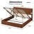 King Size Hydraulic Lift-Up Storage Bed Frame with Walnut Finish - Space-Saving Design, No Box Spring Needed-2146922072-2147053982