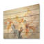 Beige minimalisme, iris, fleurs de sérénité - iris, art mural sur bois de pin naturel-101403463