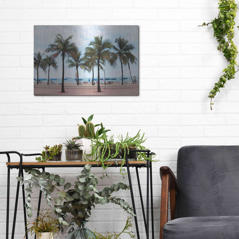 «Florida Palms» par Lori Deiter, art mural en métal, H 12 po x l 16 po