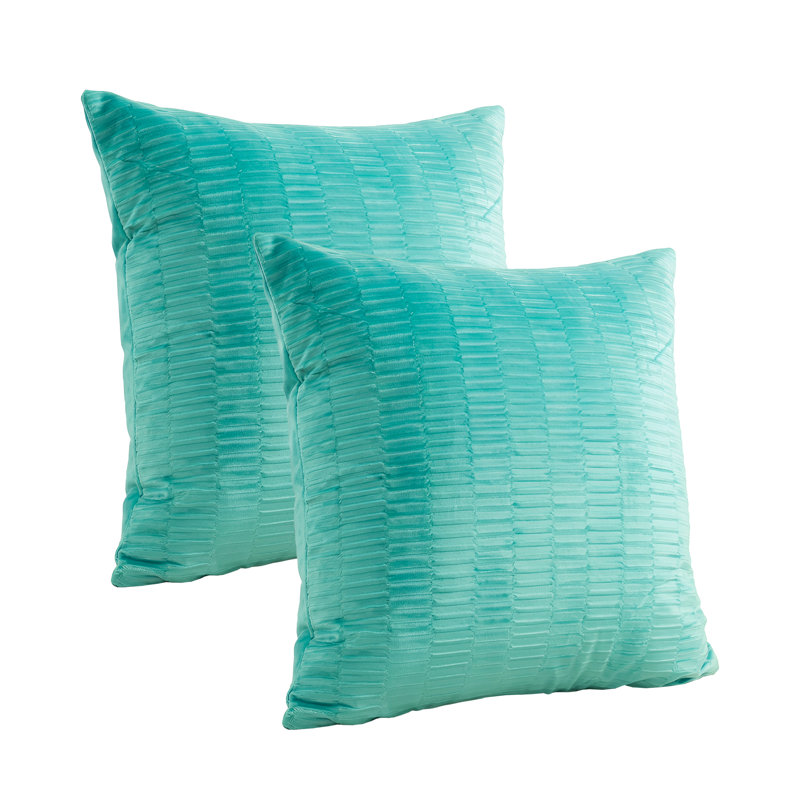 Velvet Pleated Euro Pillow Cover, North Sea