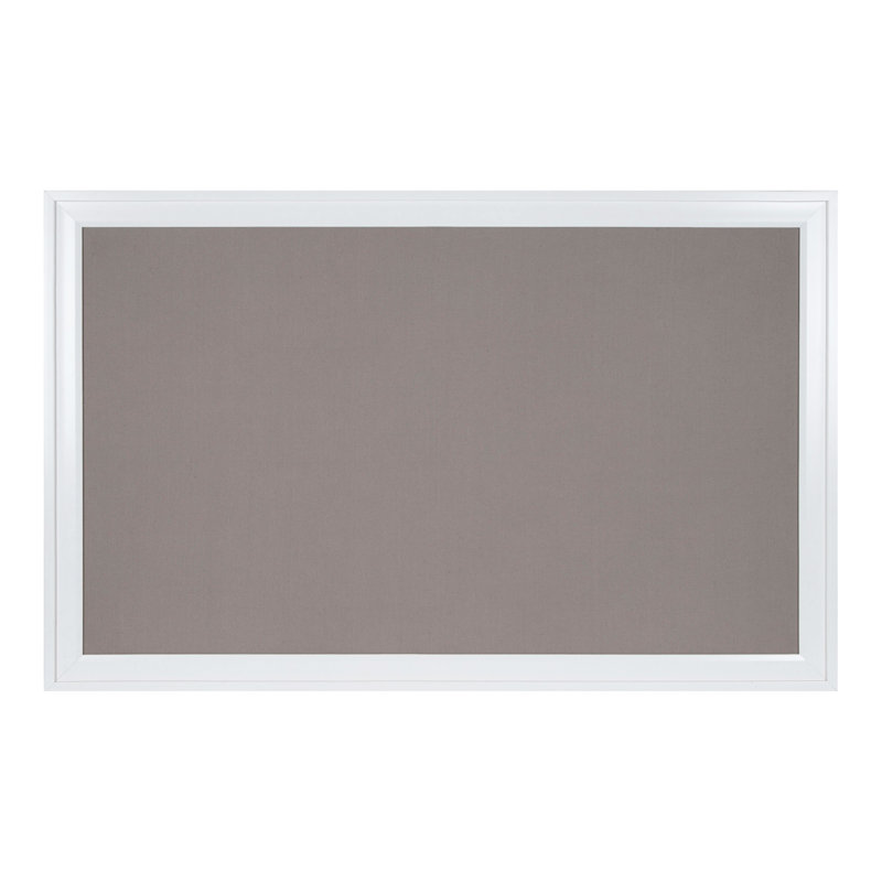 Fabric Corkboard / Bulletin Board, White, 27.5" H x 43.5" W