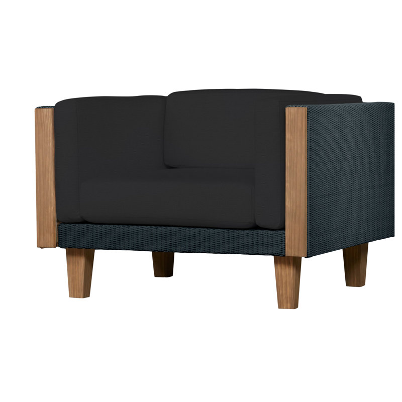 Catalina Outdoor Teak Lounge Chair, Canvas Black Sunbrella® Canvas, Ebony