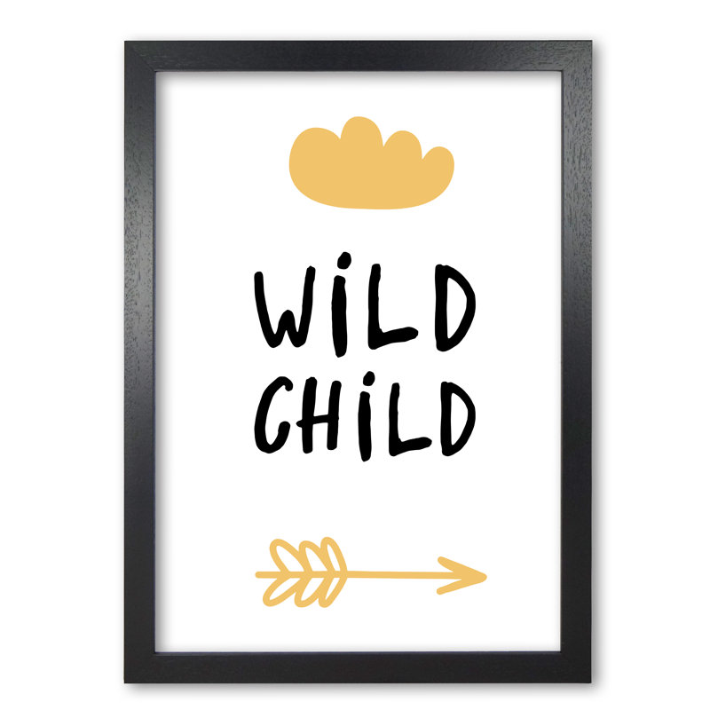 Wild And Free - Print, 30 cm H x 21 cm W x 5 cm D, Black Grain Frame