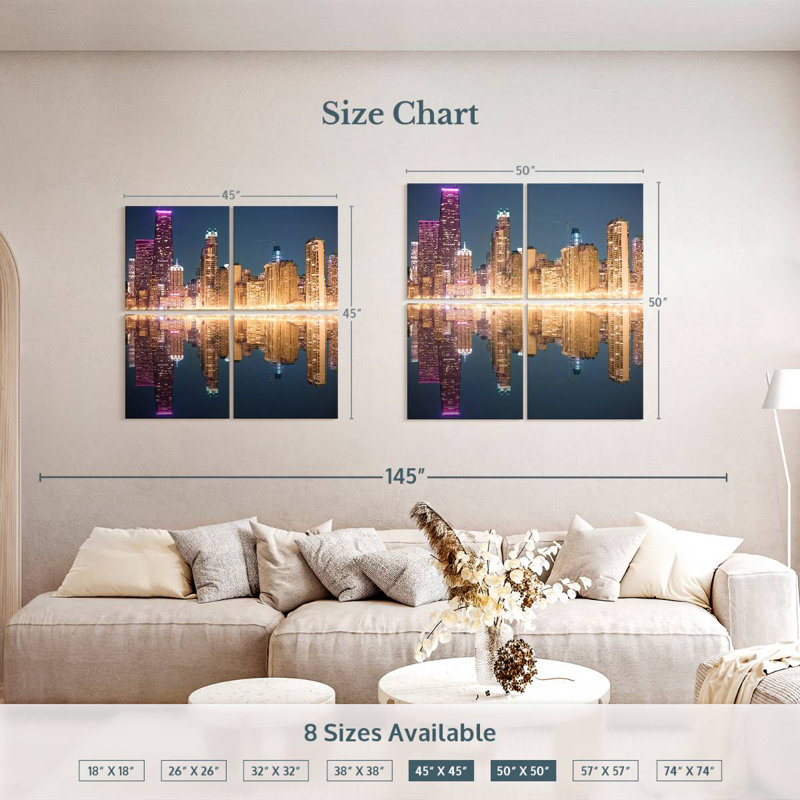 Nicci Chicago Golden Lights, H 45 po x l 45 po