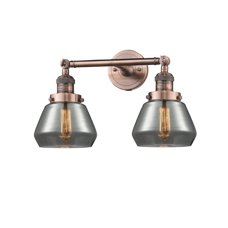 Chill 2 - Light Dimmable Vanity Light, Plated Smoked, 6 Watt Vinage LED Bulb, Antique Copper