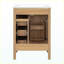 Meuble-lavabo de salle de bain moderne en bois massif 24 po avec rangement à fermeture en douceur-133705711