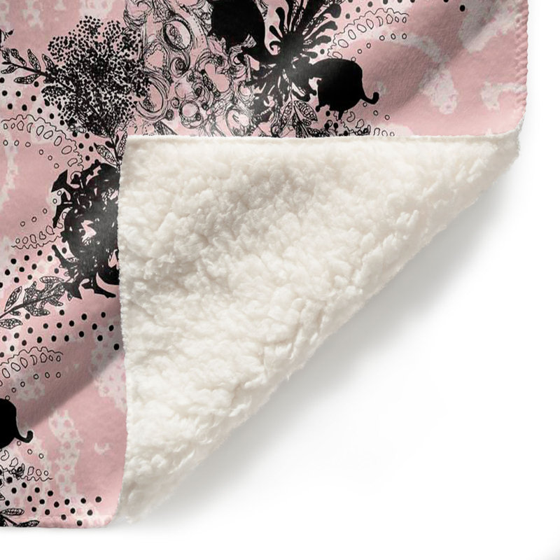Couverture sherpa douce baroque bouquet, l 51 po x L 60 po