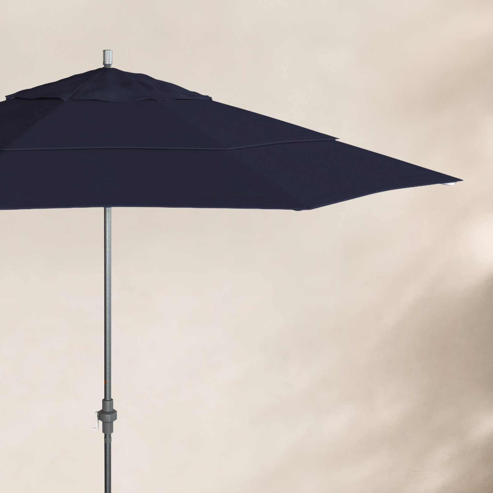 11' Market Umbrella, Hammertone Gray, Navy Blue- Olefin