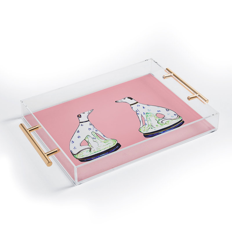 Annechovie STAFFORDSHIRE GREYHOUND TWINS Acrylic Tray
