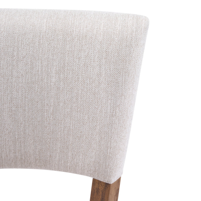 Chaises de salle à manger Langmere, 6, Coussin beige / structure en noyer