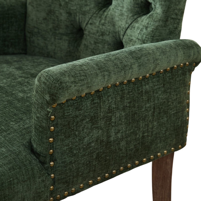 Chaises de salle à manger rembourrées Seita, 4, Vert