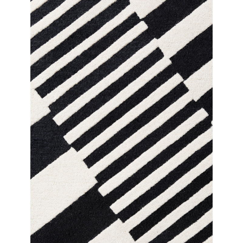 Stryve Striped Wool Hand Woven Area Rug, Rectangle 200 x 290 cm