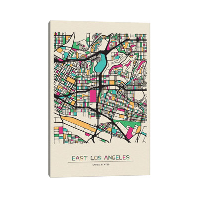 " East Los Angeles, California Map " by Ayse Deniz Akerman