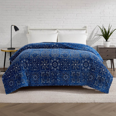 Lucky Brand 90" x 90" Oversized Plush Throw Blanket