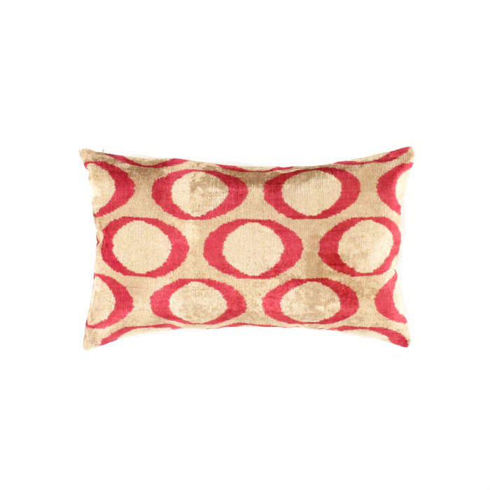 Oasis Velvet Silk Lumbar Rectangular Pillow Cover & Insert, 16"H x 24"W, Brown/Red