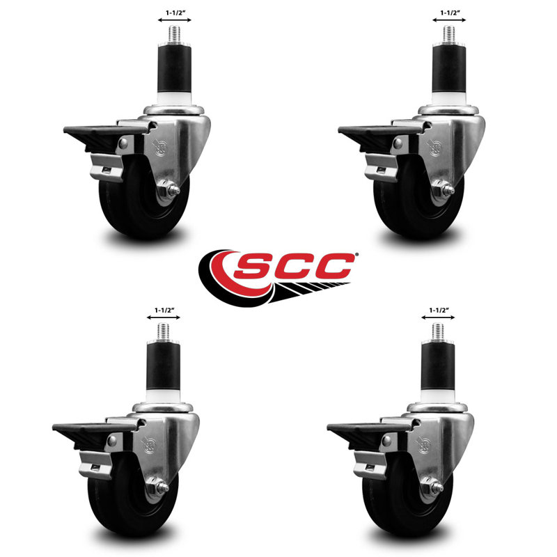 Ensemble de roulettes extensibles pivotantes avec frein Phenolique SCC PLB 3 1/2 po x 1 1/2 po
