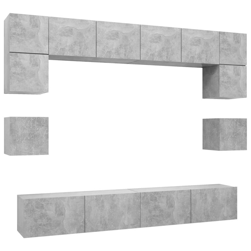 Azeen Unfinished Entertainment Centre for TVs up to 43", Concrete Grey