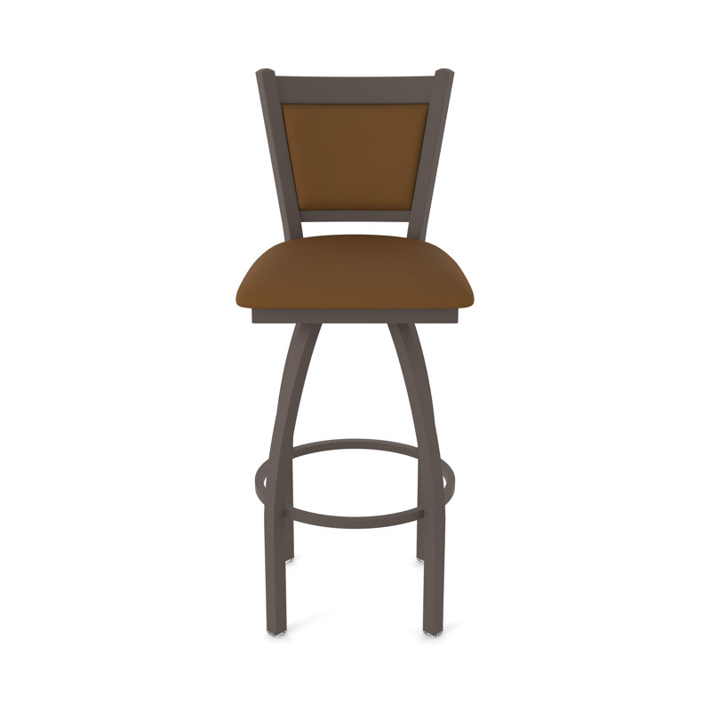 Tabouret pivotant Hadleigh, Tabouret de comptoir (siège d'une hauteur de 25 p, Bronze, Vinyle - chaume Canter