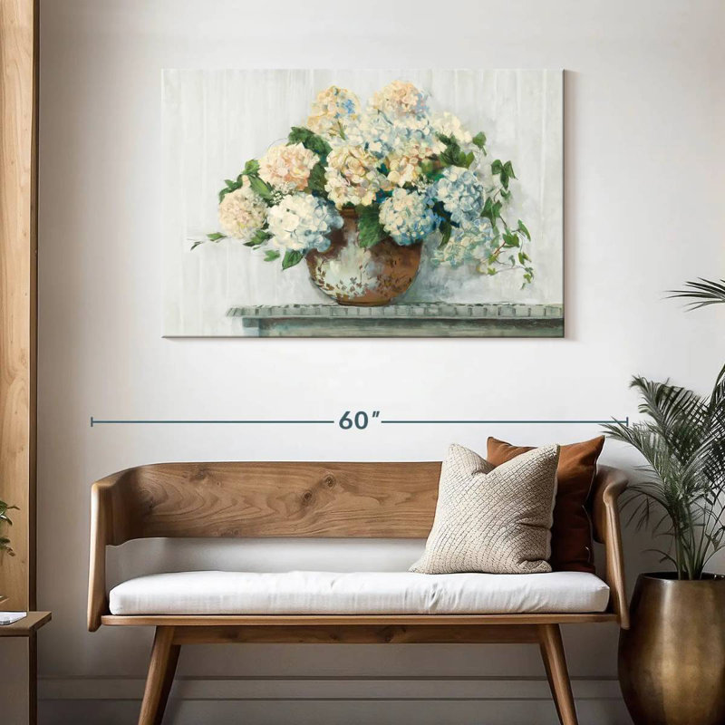 Harnek blanc hortensia blanc, H 30 po x l 45 po