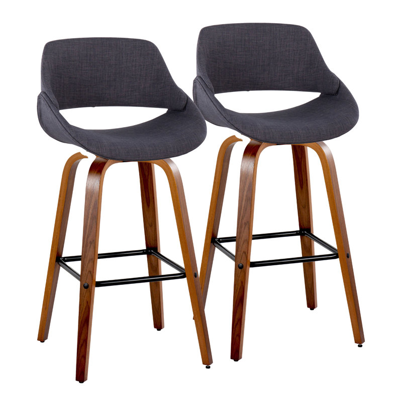 Tabouret de bar et de comptoir rembourré Najrin, Gris anthracite, Tabouret de bar (siège d'une hauteur de 30 po)