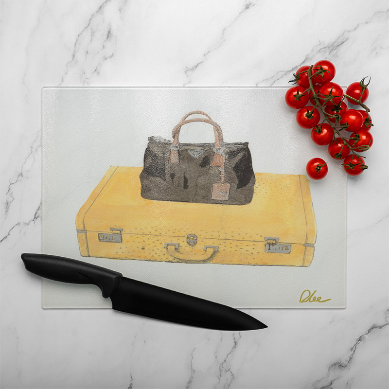 Holiday Shopping Glass Chopping Board