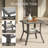 3 Piece Patio Furniture Set, Outdoor Conversation Set With 2 Wicker Armchairs And Glass Top Side Table, Pe Rattan Patio Chairs With 6 Inch Olefin Cushions, 350 Lbs Capacity For Porch, Balcony, Backyard, Deck, Grey/Blue-1468499511
