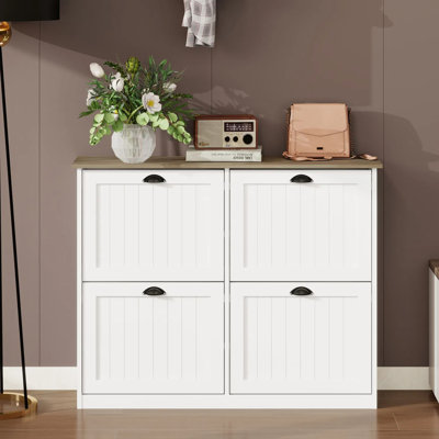Armoire à chaussures avec 4 tiroirs rabattables