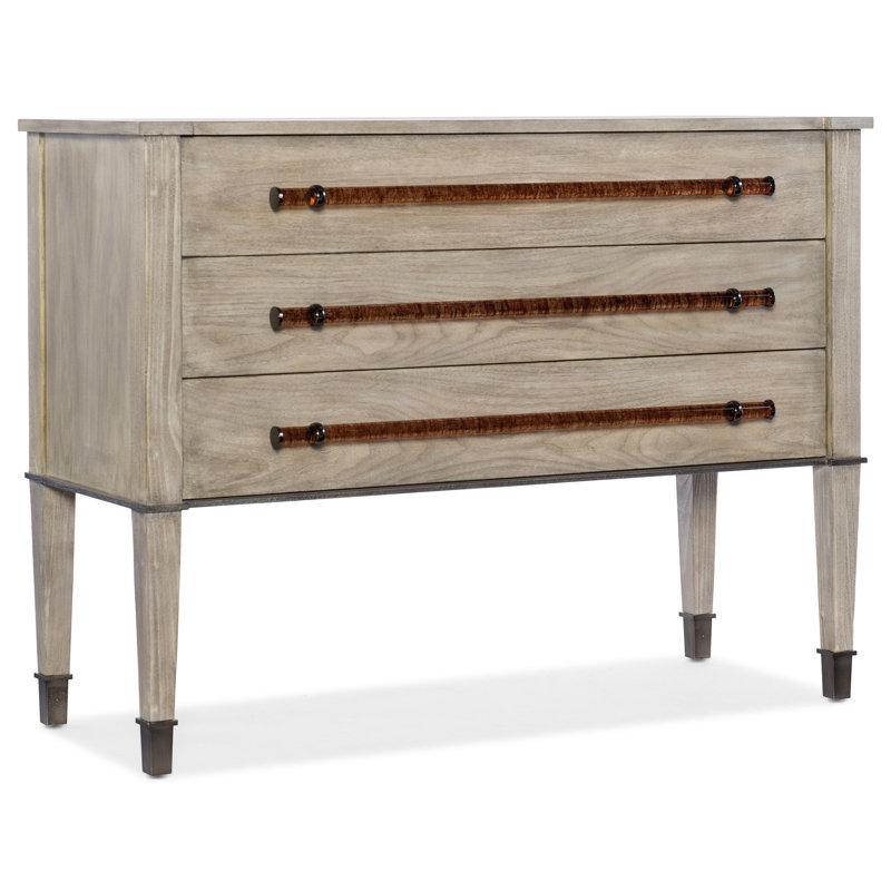 Melange 47.5'' W 3 - Drawer Dresser, Light Wood