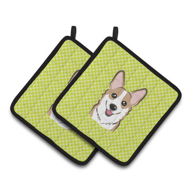 Cuisinier poignée corgi caroline trésors Checkerboard