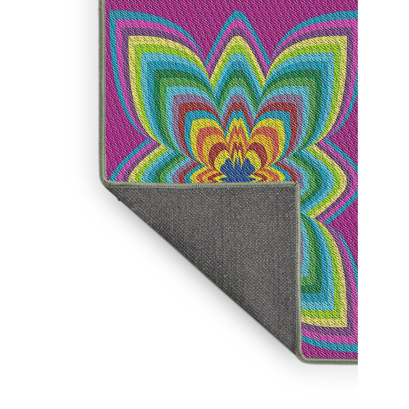 Tapis rose / vert / jaune, Rectangle 2 pi x 3 pi