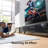 WEMAX 100" Electric Motorized Floor Rising Projection Screen, ALR Screen For UST Projector, 4K 16:9 Active 3D Ready, Compatible with Alexa)