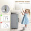 Unité de rangement pour lavabo de salle de bain, gris foncé, portes de grange, tablette réglable, look, armoire gris stable, fente en forme de U, attrait, basculement